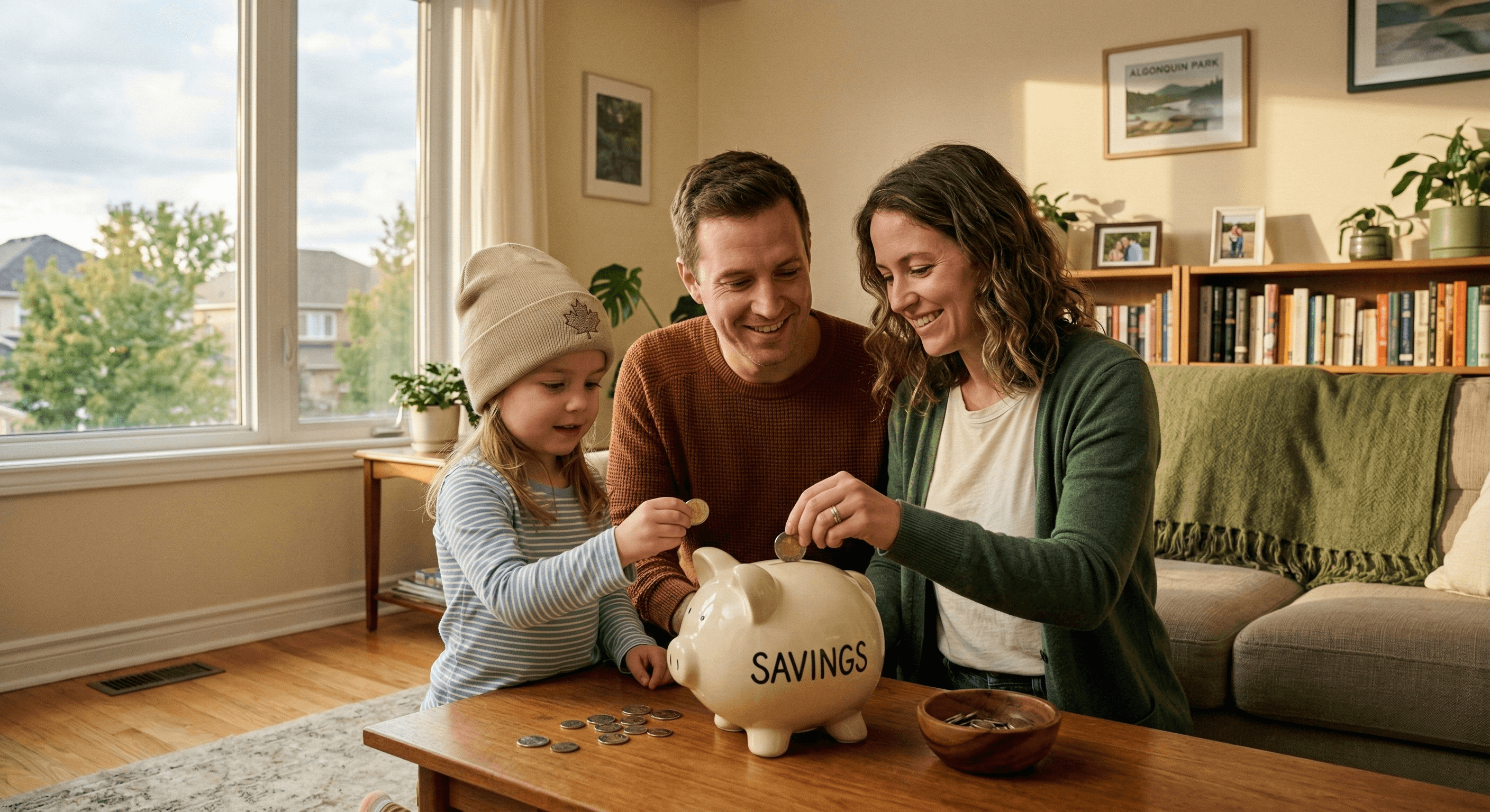 Family putting away money for a Down Payment