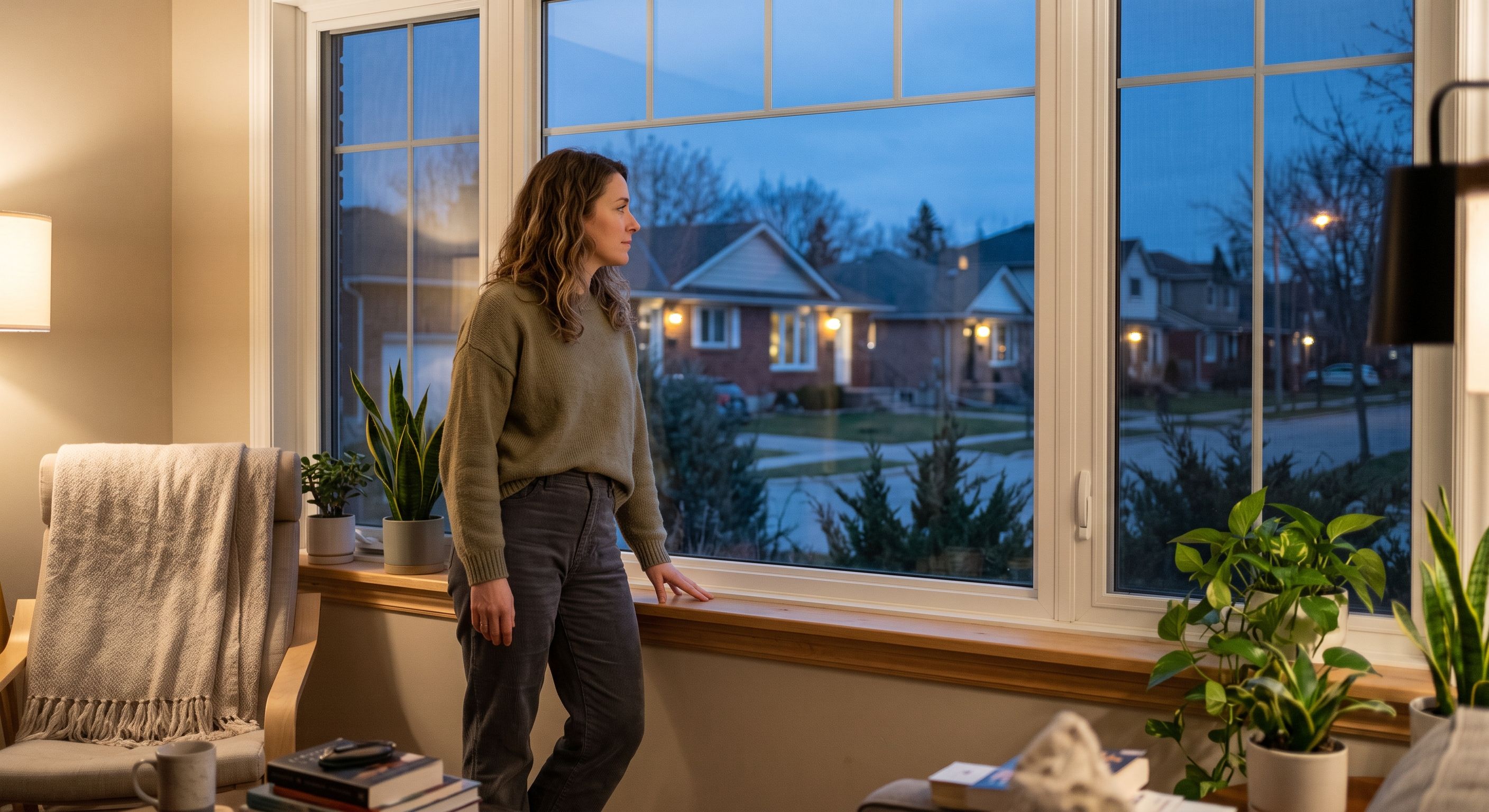 A renter looks out down the street wondering if renting is still worth it to her
